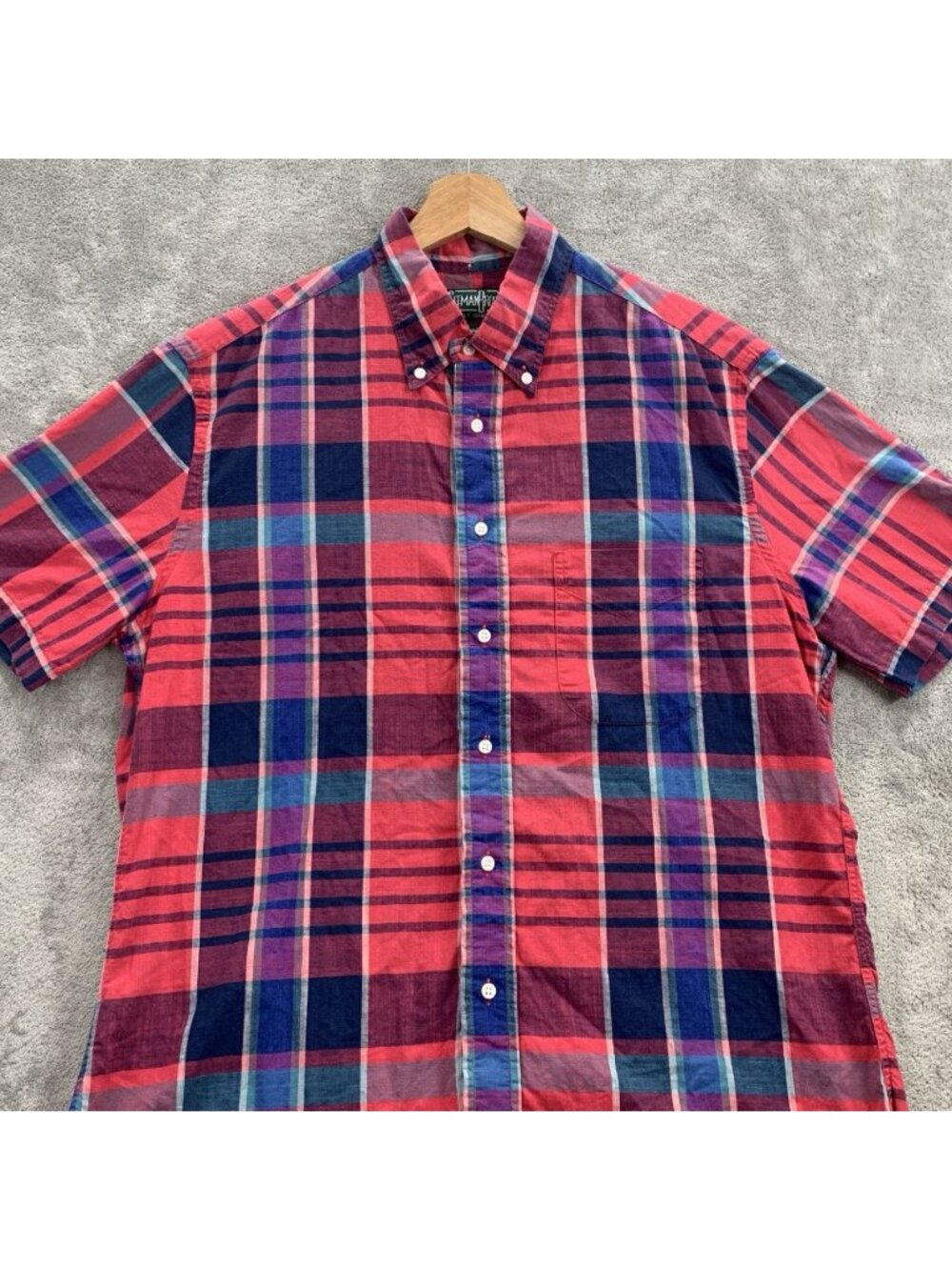 Gitman Bros 40th Anniversary Shirt Men Large Plaid Short Sleeve Button Up Preppy - Picture 4 of 9